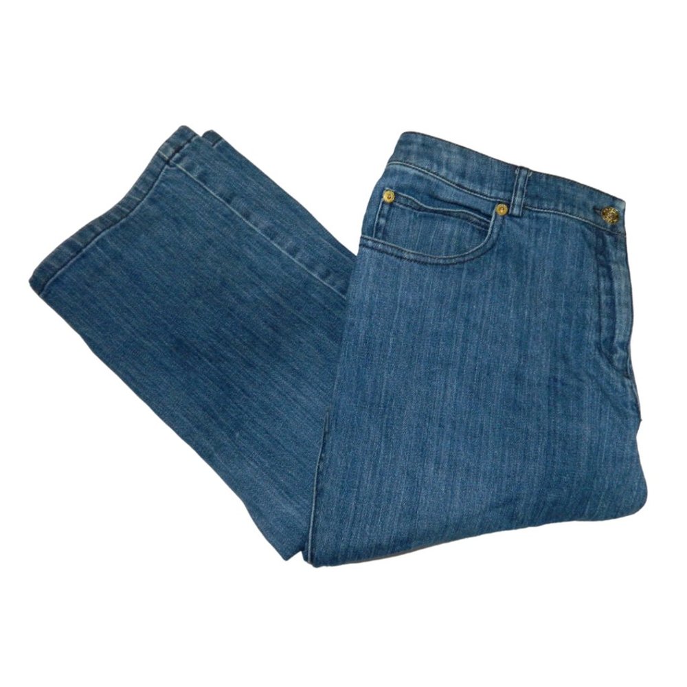 St. John Medium Wash Jeans High Rise Straight Leg Denim Womens Size 8